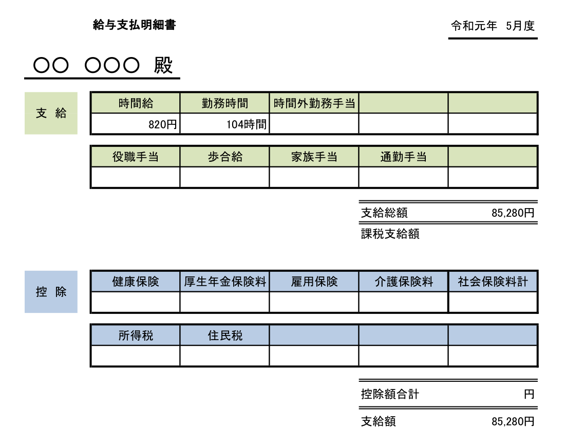 パート給与明細